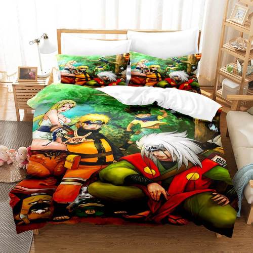 Anime Naruto Cosplay Bedding Set Quilt Duvet Cover Bed Sheets Sets