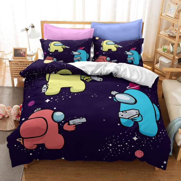 Game Among Us Cosplay Bedding Set Quilt Duvet Covers Bed Sheets Sets