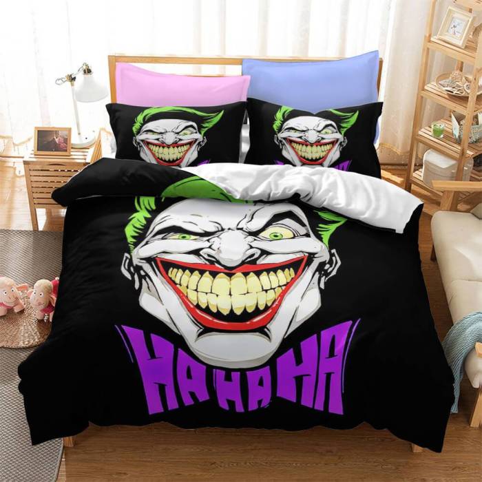 Joker Jack Napier Cosplay Bedding Set Duvet Cover Halloween Bed Sheets