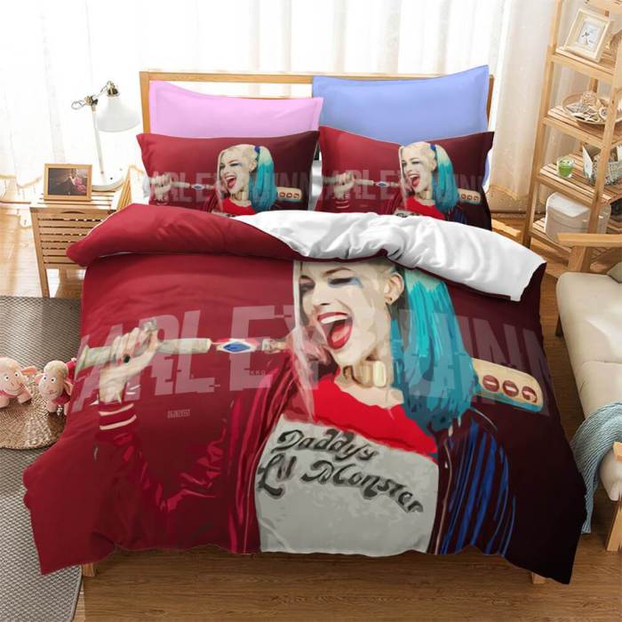 Birds Of Prey Harley Quinn Cosplay Bedding Duvet Cover Bed Sheets Sets