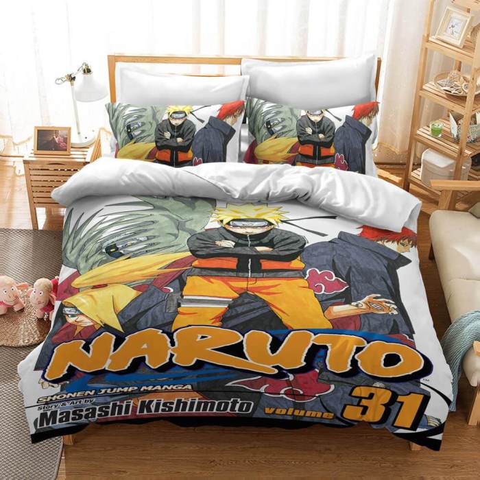 Anime Naruto Kakashi Sasuke Cosplay Bedding Set Quilt Duvet Cover Sets