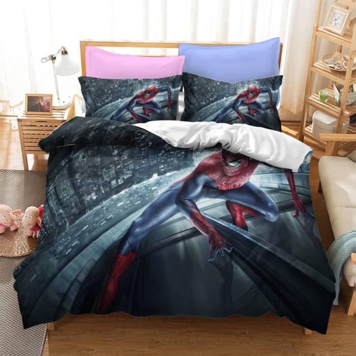 Spiderman Miles Morales Cosplay Bedding Set Duvet Cover Bed Sheets Sets