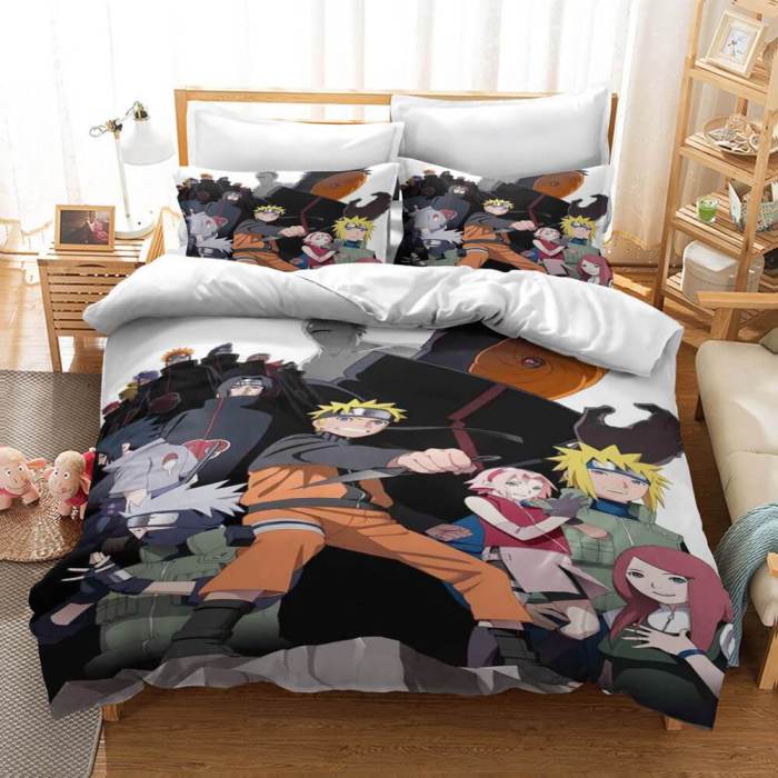 Naruto Kakashi Sasuke Bedding Set Quilt Duvet Covers Bed Sheets Sets