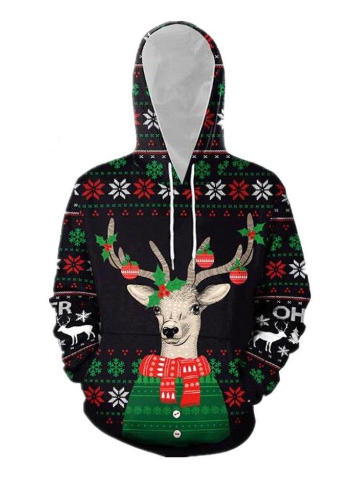 Fashion  Autumn And Winter Christmas Sweater 3D Print Oversized Hooded Sweater Unisex Man Woman Funny Ugly Christmas Sweater