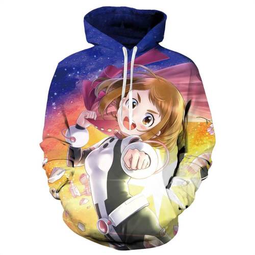 My Hero Academy Anime  Arrival Ochaco Uraraka Cosplay Adult Unisex 3D Printed Hoodie Sweatshirt Pullover