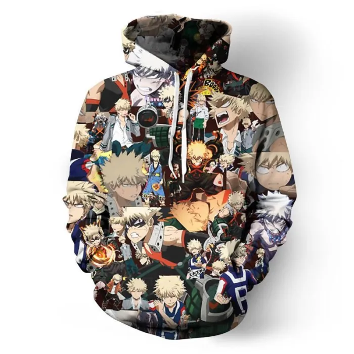 My Hero Academy Anime Bakugou Katsuki Shout 1 Cosplay Adult Unisex 3D Printed Hoodie Sweatshirt Pullover