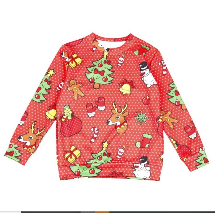 Kids Ugly Christmas Sweater 3D Alpaca Print Holiday Costume Long Sleeve Hoodie