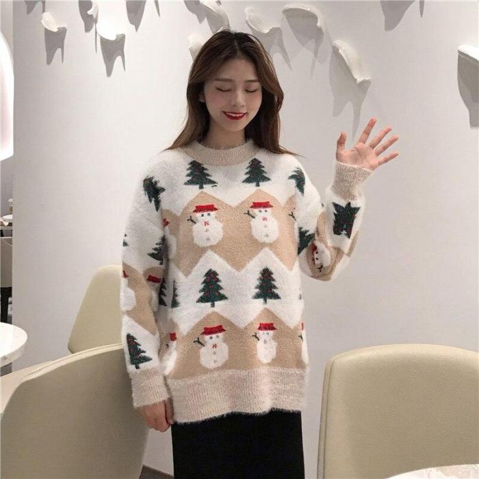 Ugly Christmas Sweater Autumn And Winter  Fashion Thickening Hippocampus Christmas Snowman Sweater Sweater Coat