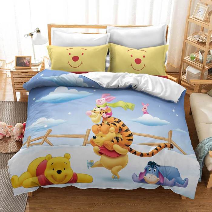 Winnie The Pooh Cosplay Bedding Set Duvet Cover Bed Sheets Sets