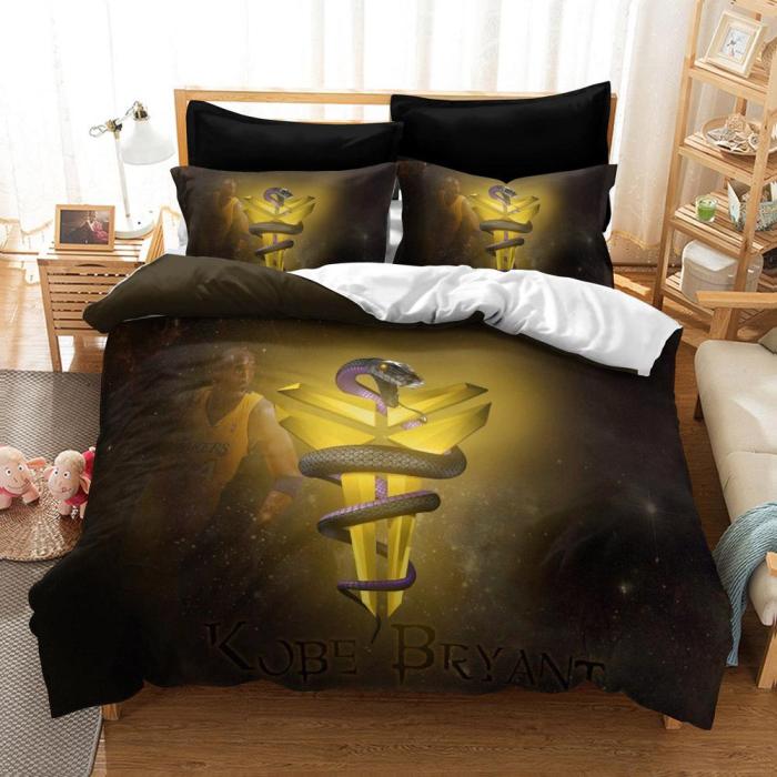 Lakers Kobe Bryant Black Mamba Bedding Set Duvet Cover Bed Sheets Sets