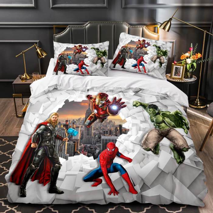 Marvel Avengers Cosplay Bedding Set Quilt Duvet Covers Bed Sheets Sets
