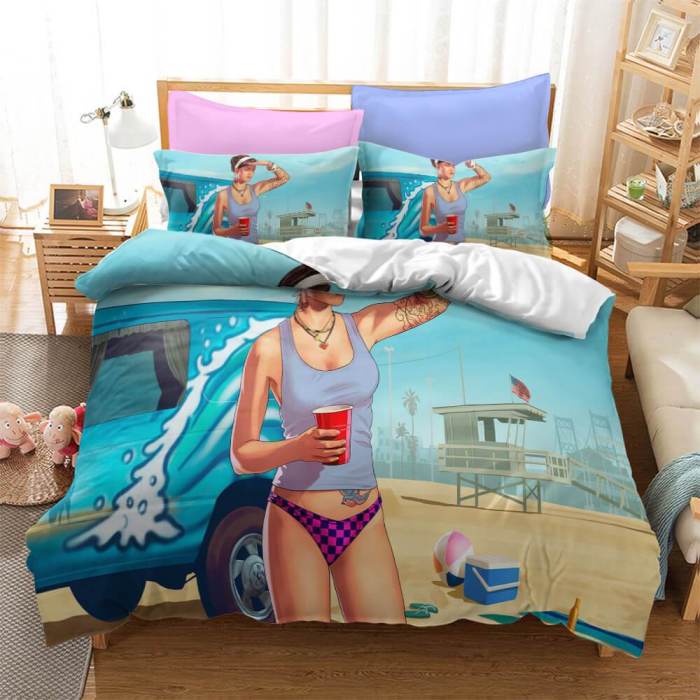 Grand Theft Auto Cosplay Bedding Set Duvet Cover Bed Sheets Sets
