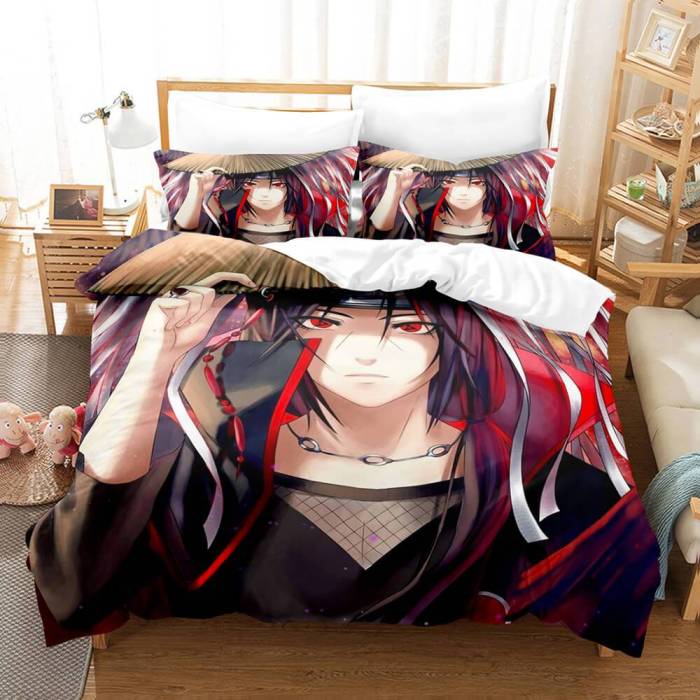 Anime Naruto Cosplay Bedding Set Quilt Duvet Cover Bed Sheets Sets