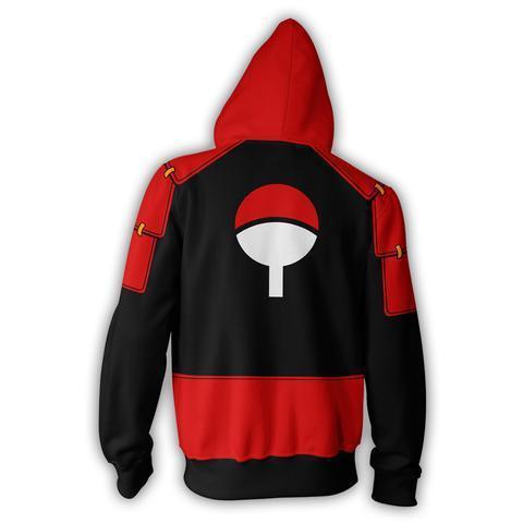 Naruto Anime Uchiha Madara Red Cosplay Adult Unisex 3D Printed Hoodie Sweatshirt Jacket With Zipper