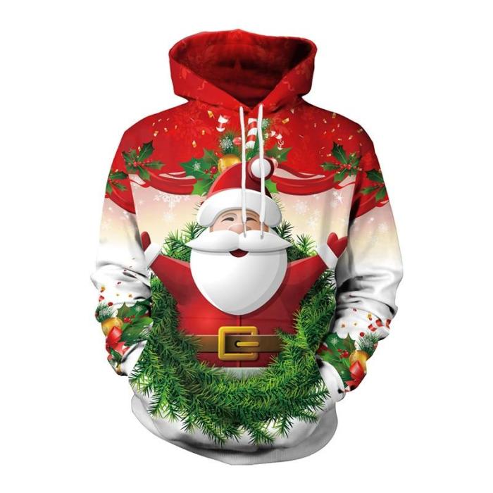 Fashion  Autumn And Winter Christmas Sweater 3D Print Oversized Hooded Sweater Unisex Man Woman Funny Ugly Christmas Sweater