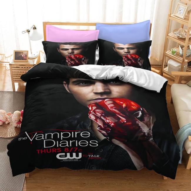 The Vampire Diaries Cosplay Bedding Duvet Quilt Cover Bed Sheets Sets