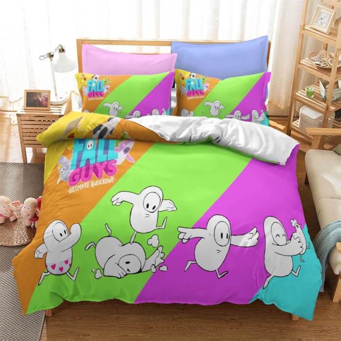 Fall Guys Ultimate Knockout Bedding Set Duvet Covers Bed Sheets Sets