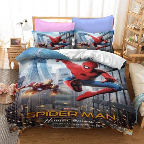 Spiderman Peter Parker Cosplay Bedding Set Duvet Cover Bed Sheets Sets