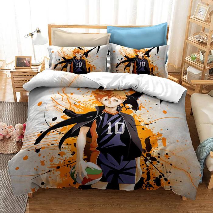 Anime Haikyuu Cosplay Bedding Set Quilt Duvet Covers Bed Sheets Sets