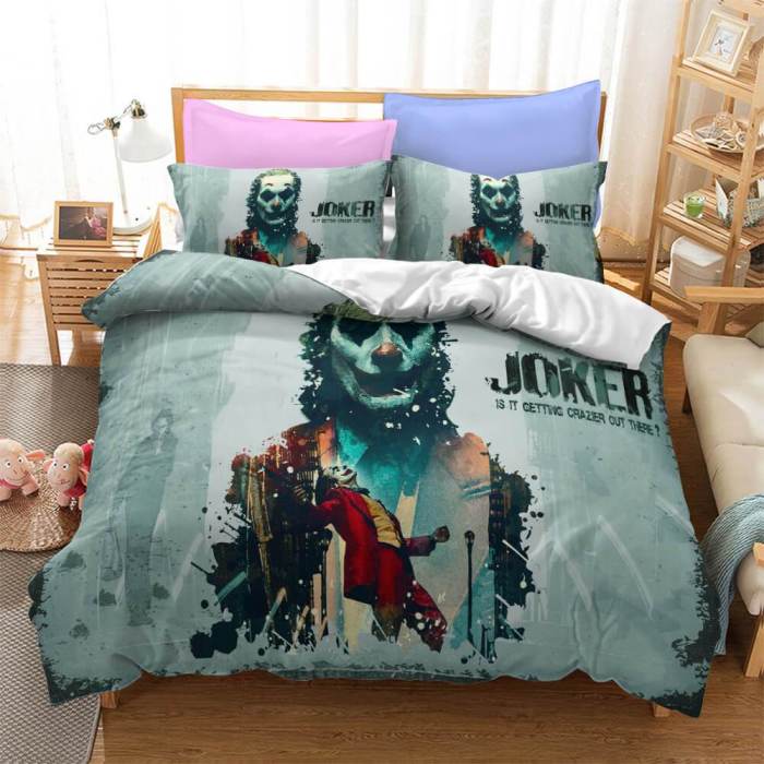 Joker Jack Napier Cosplay Bedding Set Duvet Cover Halloween Bed Sheets