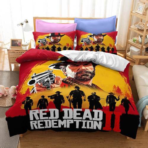 Red Dead Redemption Bedding Set Quilt Duvet Covers Bed Sheets Sets