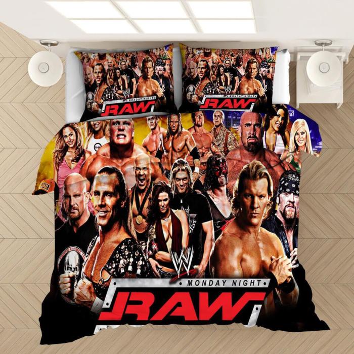 Wwe World Wrestling Entertainment Bedding Set Duvet Cover Bed Sheets Sets