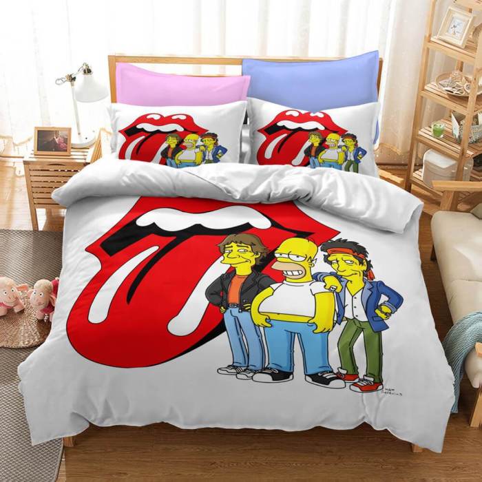 Cartoon The Simpsons Cosplay Bedding Set Duvet Covers Bed Sheets Sets