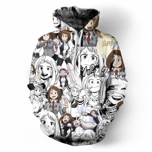 My Hero Academy Anime Colorful Girls Collection 3 Cosplay Adult Unisex 3D Printed Hoodie Sweatshirt Pullover
