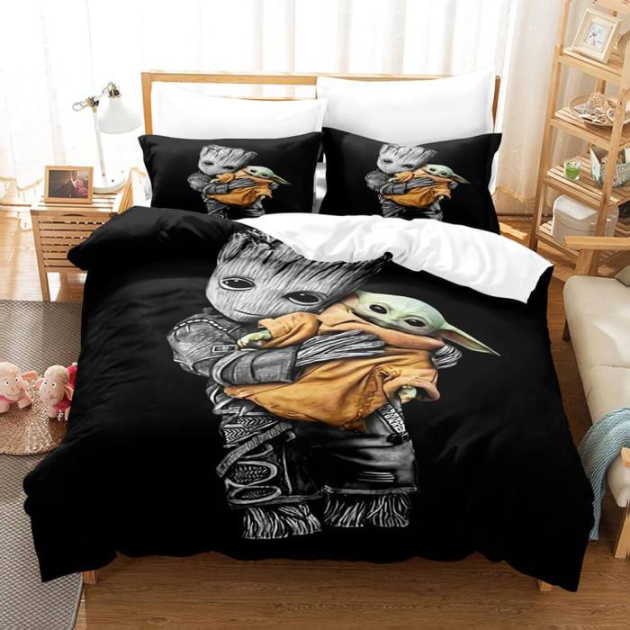The Mandalorian Baby Yoda Cosplay Bedding Set Quilt Duvet Cover Sets