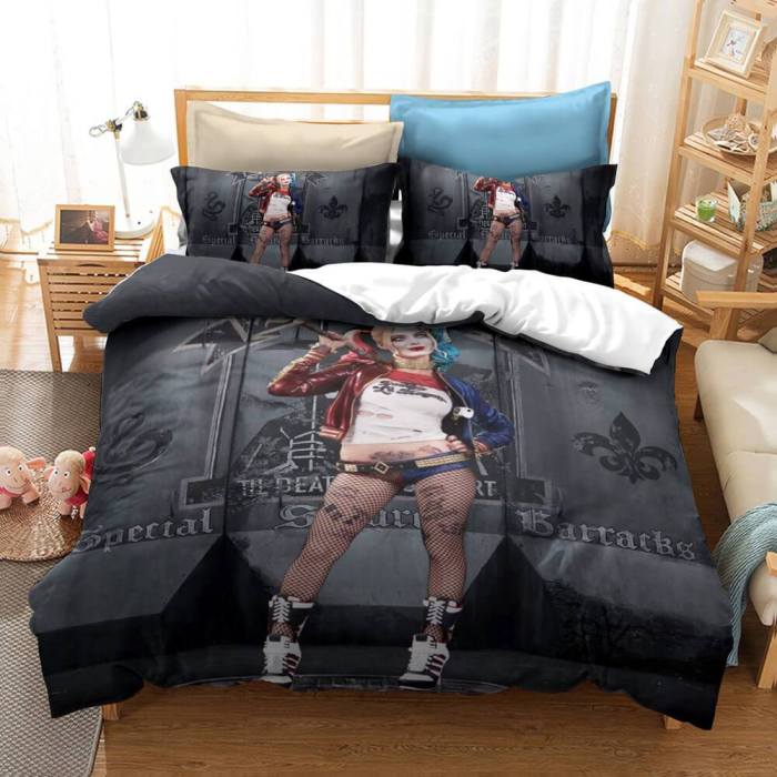 Suicide Squad Harley Quinn Cosplay Bedding Duvet Cover Bed Sheets Sets