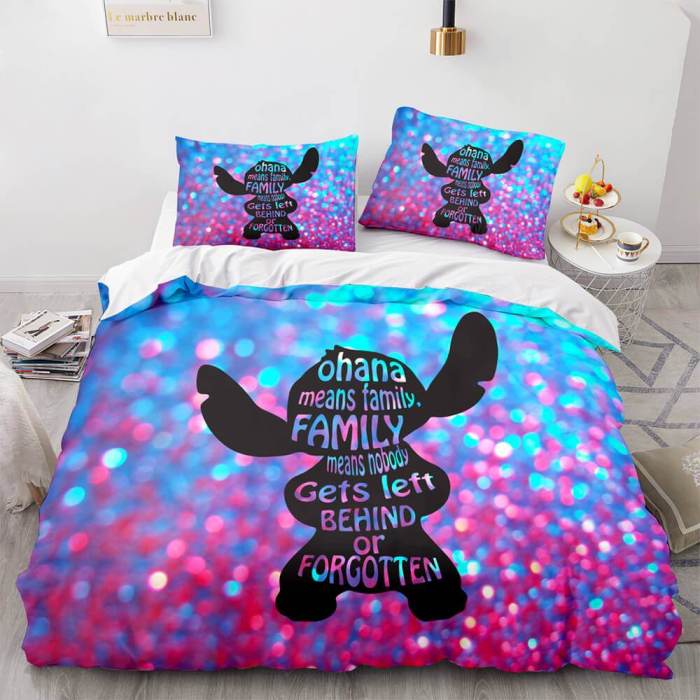 Lilo And Stitch Cosplay Bedding Set Quilt Duvet Covers Bed Sheets Sets