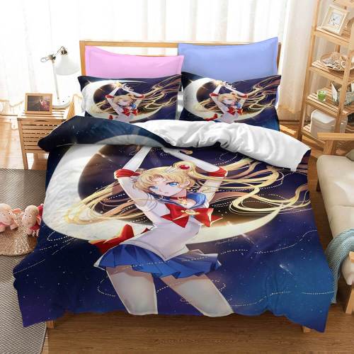 Anime Sailor Moon Bedding Set Quilt Duvet Covers Bed Sheets Sets