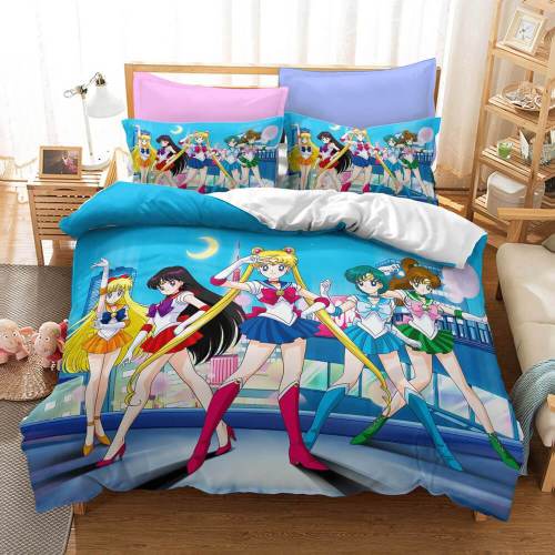Sailor Moon Cosplay Bedding Set Duvet Cover Christmas Bed Sheets Sets