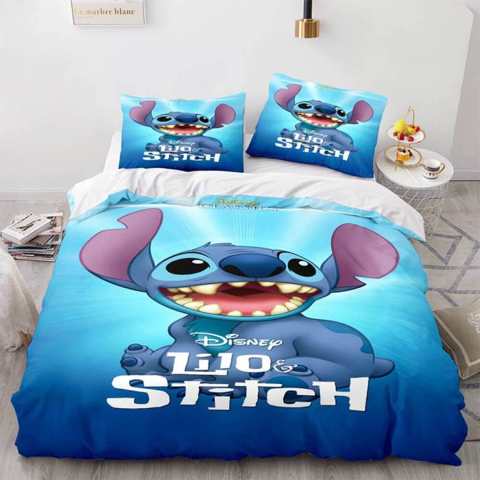 Lilo And Stitch Cosplay Bedding Set Quilt Duvet Covers Bed Sheets Sets