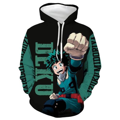 My Hero Academy Anime Update Midoriya Izuku Deku Green 1 Cosplay Adult Unisex 3D Printed Hoodie Sweatshirt Pullover