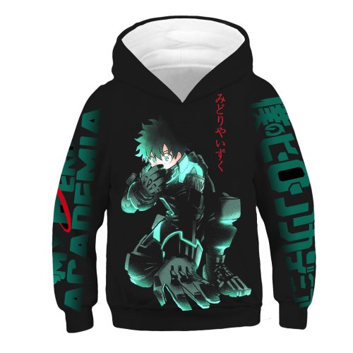 Kids My Hero Academy Anime Midoriya Izuku 2 Cosplay 3D Print Sweatshirts Jacket Hoodies For Children