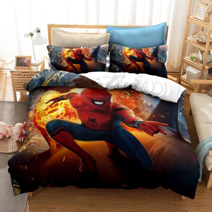 Superhero Spiderman Bedding Set Quilt Duvet Cover Bed Sheets Sets