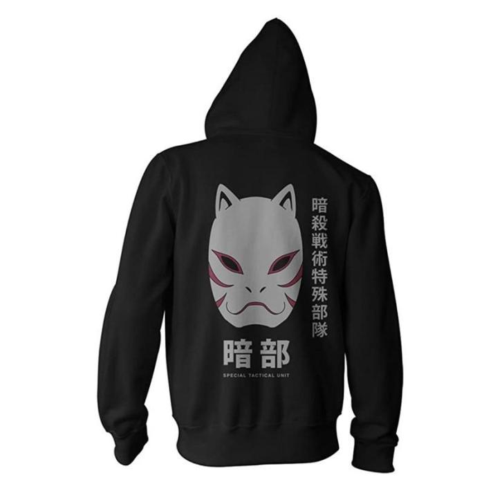 Naruto Anime Anbu Black Ops Cosplay Adult Unisex 3D Printed Hoodie Sweatshirt Jacket With Zipper
