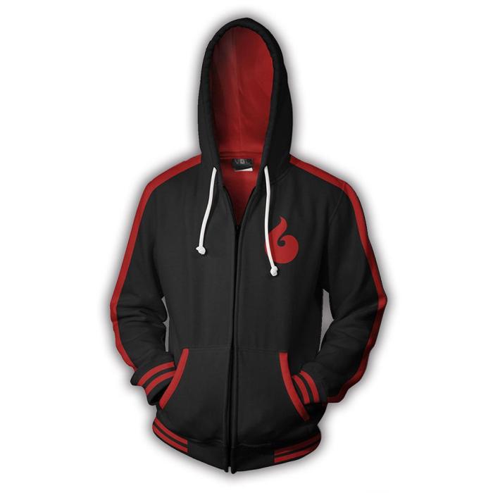 Naruto Anime Uzumaki Boruto Red Cosplay Adult Unisex 3D Printed Hoodie Sweatshirt Jacket With Zipper