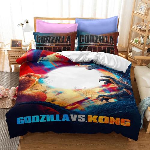 Godzilla Vs King Kong Cosplay Bedding Quilt Duvet Cover Bed Sheets Sets