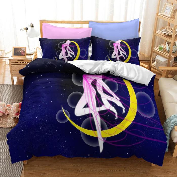 Anime Sailor Moon Bedding Set Quilt Duvet Covers Bed Sheets Sets