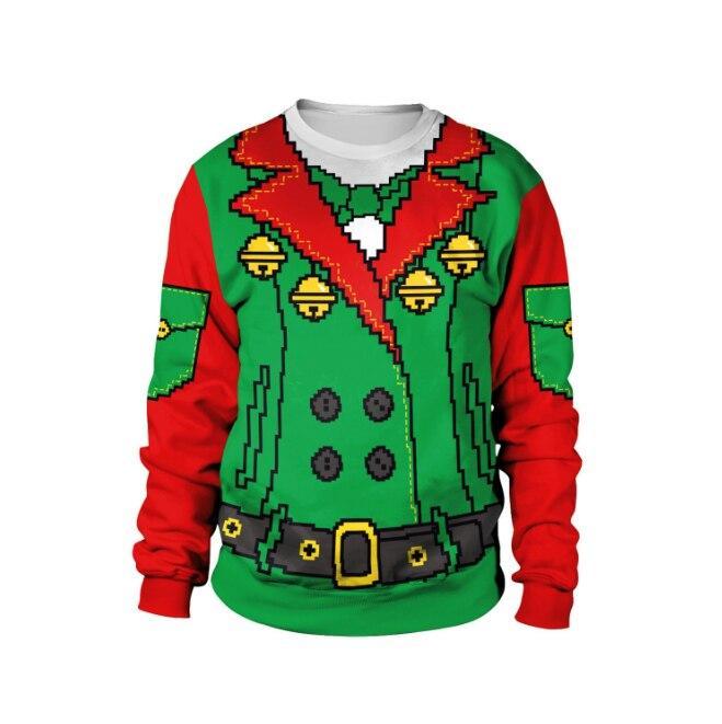 Listing Ugly Christmas Sweaters Stylish Unisex Santa Claus Novelty Sexy Red Retro Sweatshirt