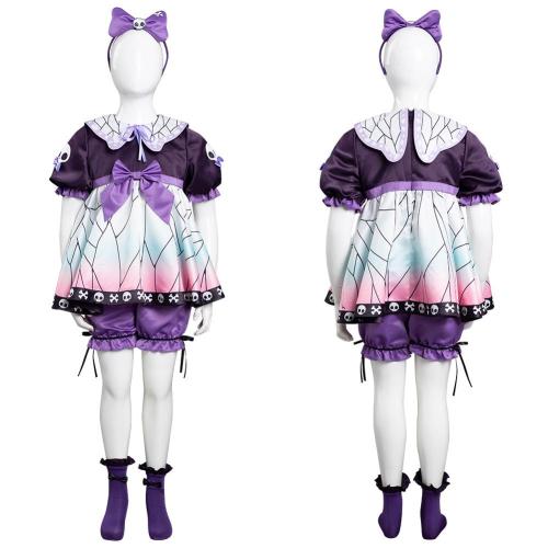Anime Demon Slayer: Kimetsu No Yaiba Kochou Shinobu Costume For Kids Children Cosplay Costume