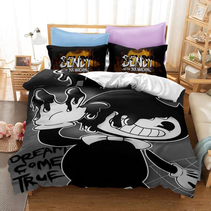 Bendy And The Ink Machine Cosplay Bedding Set Duvet Cover Bed Sheets