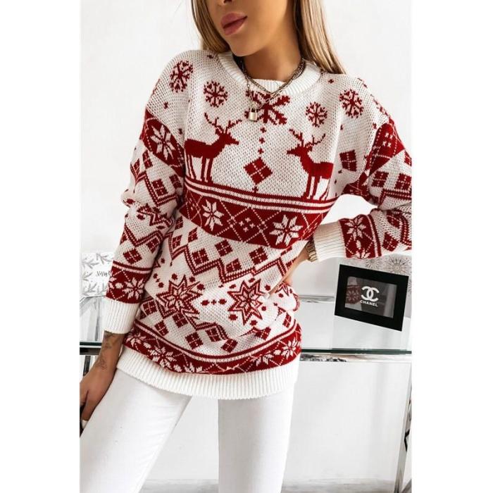 Christmas Sweater Long Sleeve Ugly Knitted Pullover Jumpers Women Jerseys Mujer Invierno Pull Femme Tops Sueter De Tricot Swetry