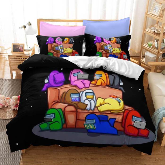 Game Among Us Cosplay Bedding Set Quilt Duvet Covers Bed Sheets Sets