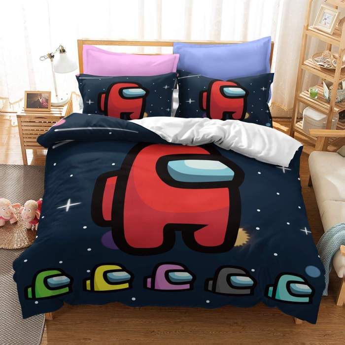 Game Among Us Cosplay Bedding Set Quilt Duvet Covers Bed Sheets Sets