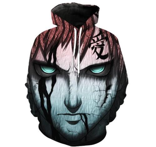 Naruto Anime Gaara Love Cosplay Adult Unisex 3D Printed Hoodie Sweatshirt Pullover