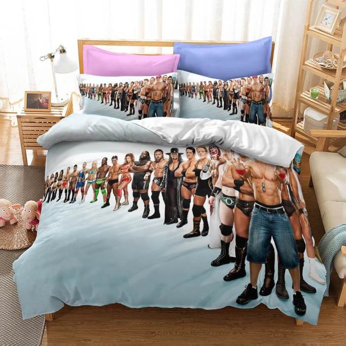 Wwe World Wrestling Entertainment Bedding Set Duvet Cover Bed Sheets Sets