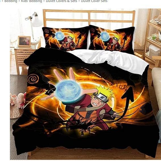 Naruto Kakashi Sasuke Itachi Bijuu Cosplay Bedding Set Duvet Cover Bed Sheets